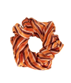 LOCZEK SCRUNCHIE WELUROWA – pomarańczowe gumki do włosów w różnych wzorach