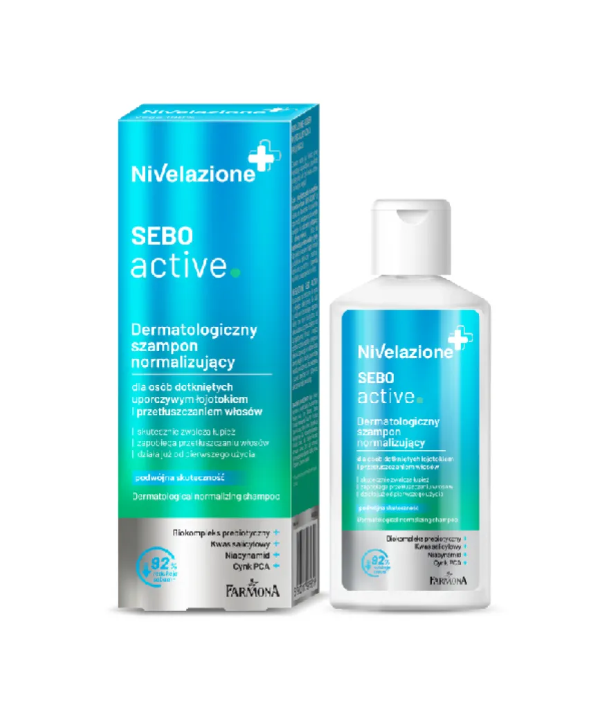 NIVELAZIONE Sebo Active – mocny, oczyszczający szampon dermatologiczny normalizujący przeciwłupieżowy