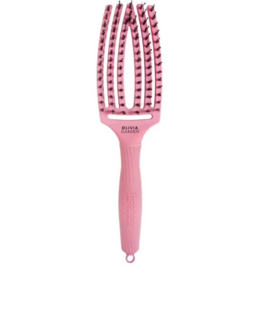 OLIVIA GARDEN FINGER BRUSH COMBO M lila – średnia szczotka do rozczesywania i masażu z włosiem dzika