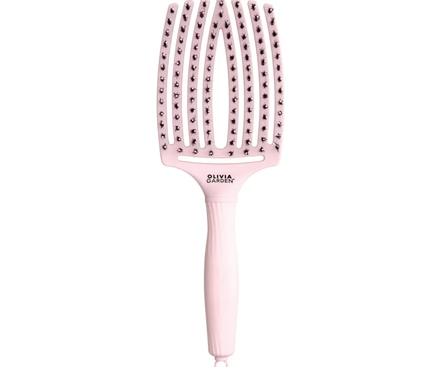 OLIVIA GARDEN FINGER BRUSH COMBO L z włosiem dzika- duża szczotka do rozczesywania i masażu PASTEL PINK