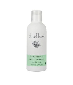 PHITOFILOS SHAMPOO CAPELLI GRASSI CON BARDANA – mocny, oczyszczający szampon do suchej i wrażliwej skóry głowy z tendencją do łupieżu oraz nadmiernego przetłuszczania się z łopianem i mniszkiem