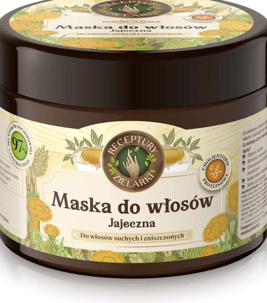 RECEPTURY ZIELARKI MASKA JAJECZNA – do włosów suchych i zniszczonych