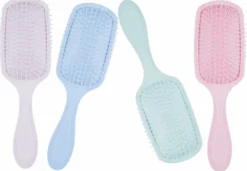 TOP CHOICE PASTELOVE GENTLE HAIR BRUSH – szczotka do rozczesywania włosów i masażu skóry głowy w kolorze pistacjowym