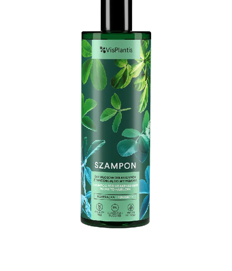 VIS PLANTIS KOZIERADKA – mocny, oczyszczający szampon do włosów osłabionych z tendencją do wypadania z kozieradką, czarną rzepą i skrzypem polnym